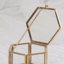 Durable Glass Geometric Jewelry Display Organizer Case Hexagon for Trinket