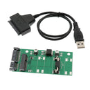 USB to mSATA Adapter, mSATA to SATA 2.5'' Adapter Card Cable, Support 50mm Mini