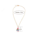 Rock Chakra Jewelry Natural Crystal Necklace Irregular Rainbow Stone Pendant_AU