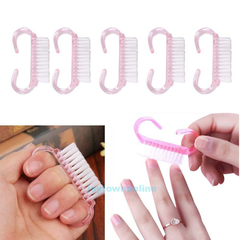 10PCS Hand Nail Cleaning Brush Plastic Handle Pedicure Manicure Scrubbing Tools