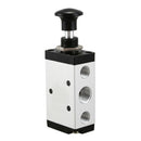 2X(5 Way Pneumatic Air Hand Lever Operated Valve Solenoid Valve Port 1/4 in