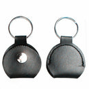 2pcs Black Round And Heart Shape Guitar Picks Pocket Holder Leather Case Ke O6P9