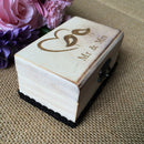Bird Couple Mr Mrs Retro Wedding Ring Bearer Box Wood Display Jewelry Holder