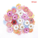 50pcs Flower Series Wood Buttons Sewing Scrapbooking  DIY Clothing Wooden DecFT