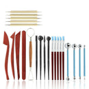 23PCS pottery sculpture kit, including wooden embellishment tools, silicone