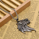 Fashion Men Dragon Head Pendant Stainless Steel Chain Necklace Jewelry Gifts OZ
