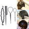 4pcs Hair Styling Tools Ponytail Braider Hair Bun Maker Plastic Loop (2) A