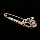 2Pcs Bling Cute Crystal Crown Knot Pin Brooch Pin Safty Pin for Women Bridal