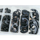 300pc E-Clip Assortment | SAE Black Oxide Fastener Set Retaining Ring Kit NLJ
