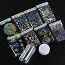 8pcs Holographic Foil Nail Art Xmas Dreamcatcher Geometric Transfer Stickers DIY