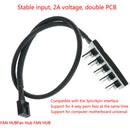 Host PC HUBPower Cable 1Female to 5Male 4Pin Splitter Cable for PWM Cooling OZ