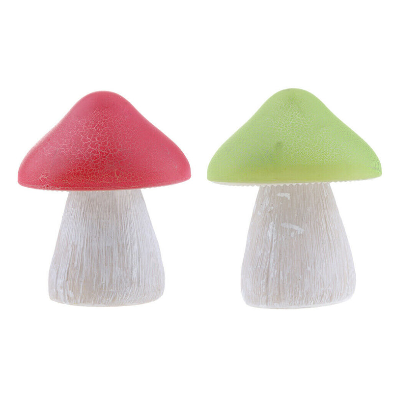 2x Solar Powered Mushroom LED Light Pathway Lamp Outdoor Garden Lights A+B