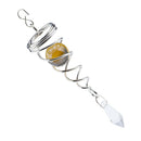 2 Pieces Crystal Spiral  Wind Spinner for Indoor or Outdoor Use Amber