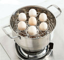 1X Stainless Steel 7 holes Egg Holder Boiled Steam Egg Steamer Rack Kitchen Tool