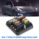 6 Way Fuse Box Standard Blade Fuse Holder with Negative Bus for Car Boat