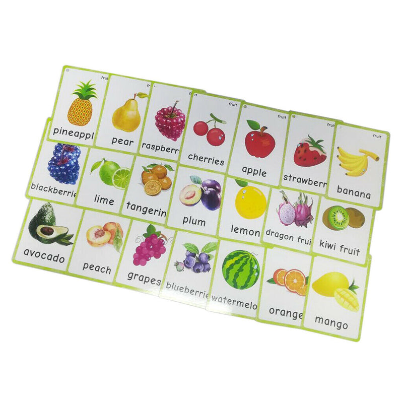 21 Kids Pocket Card Set Fruits Playing Flash Cards Fruit Name Education Learning
