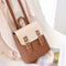 Mini PU Leather Women Shoulder Bags Flap Backpack Lady School Bags (Brown)