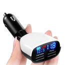 2 Ports 12V-24V Bullet Dual USB Car Cigarette Lighter Charger LED Voltmeter