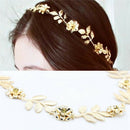 Women  Lady Metallic Leaf Flower Elastic Hair Band Headband Headwear  Z