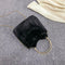 Fashion Soft Plush Handbag Women Shoulder Messenger Bag Travel Tote (Black)