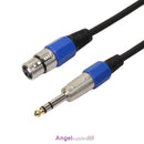 3P XLR Female Jack to 1/4" 6.35mm Male Plug Stereo Microphone Adapter Cable