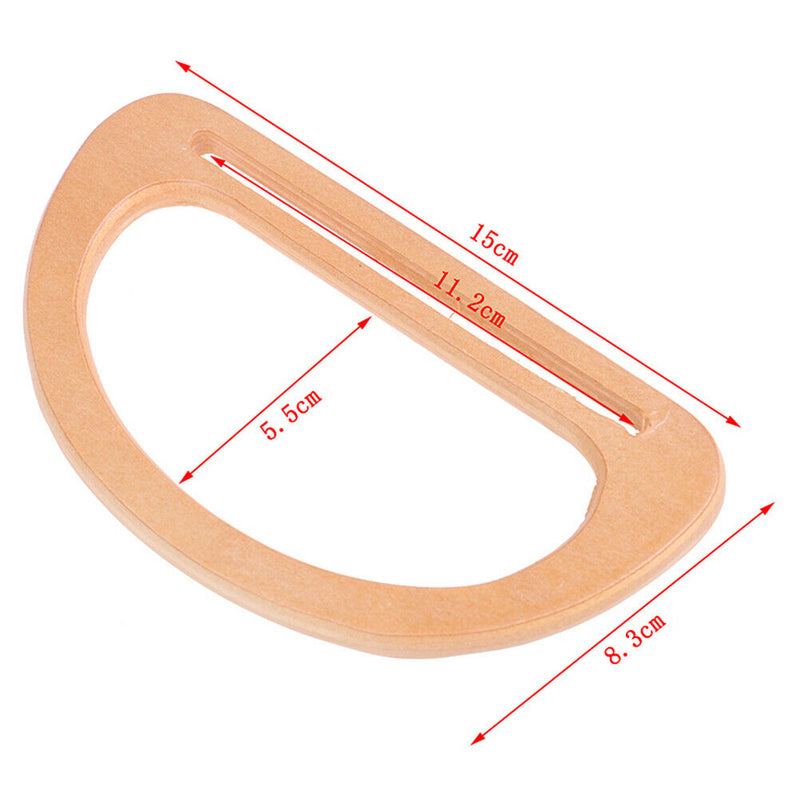 1XWooden Bag Handle Replacement DIY Bags Purse Making Handbag Shopping Tote B Kw
