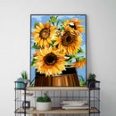 Painting By Numbers Kit DIY Blooming Sunflower Canvas Oil Art Picture Craft