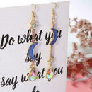 Beautiful Betsey Johnson Fashion Jewelry Blue moon Woman jewely earrings A4 F9M9