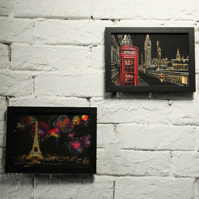 4Pcs/set colorful scraping painting drawing paper children education toys N %o