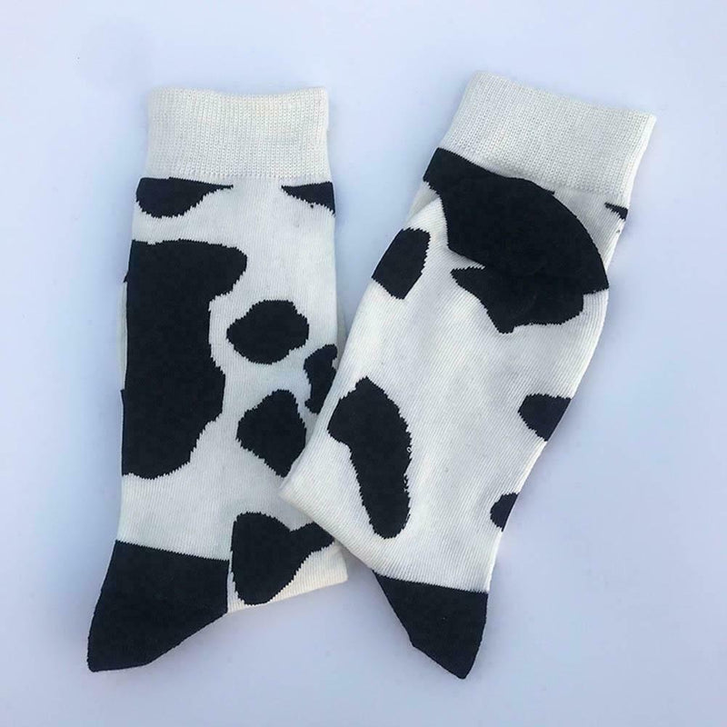 Cow texture cotton tube stockings Japanese wind cute socks cotton J7U1