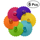 6 Silicone Leakproof Cup Lids Heat Resistant Reusable Cover Tea Suction Seal Cap