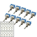 10pcs Mini SPDT MTS-102 3-Pin 2 Position 6A 125VAC On-on Toggle Switches Durable