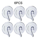 6pcs Door Wall 60mm Home Kitchen Bathroom Keys PVC Transparent Suction Cup Hooks