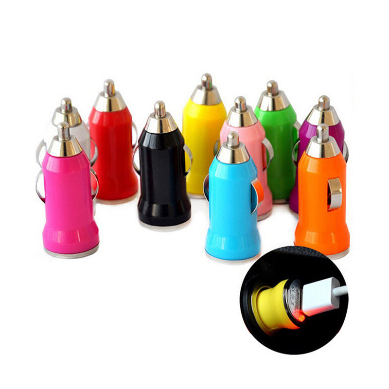 1Universal Car USB Metal 1 Port Mini Charger Adapter Bullet For Cell Phone   OZ