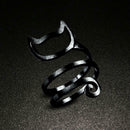 Lovely Cat Ring Adjustable Winding Finger Ring Women Jewelry Gifts (Black) A