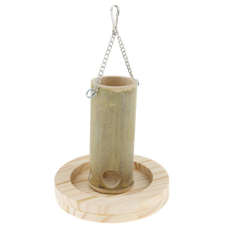 Natural Cylinder Shape Bird Feeder Innovative Automatically Pet Feeder