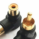10Pcs RCA right angle adapter plug M/F male to female 90 degree elbowÃ‚Â Brass