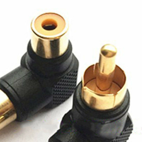 10Pcs RCA right angle adapter plug M/F male to female 90 degree elbowÃ‚Â Brass