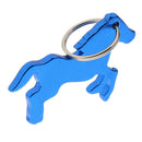 Aluminum Horse Pattern Bottle Opener Key Ring Keychain Bag Pendent Blue
