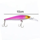 1pc 10cm/9.4g minnow hard fishing lures baits with two wobble floating hooks  ^