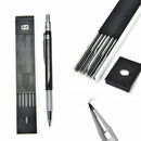 12x Leads 2mm Lead Automatic Draughting Mechanical Drafting Pencil Holder black~