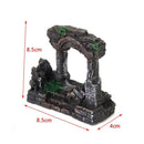 Roman Temple Door Aquarium Fish Tank Ornament Hiding Cave Underwater Decor