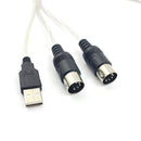 2m MIDI Cable to USB IN-OUT Converter PC to Keyboard Music Adapter Cord