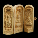 Buddha Statue Carved Locker Box Sculpture Decoration Made of Boxwood Style-7
