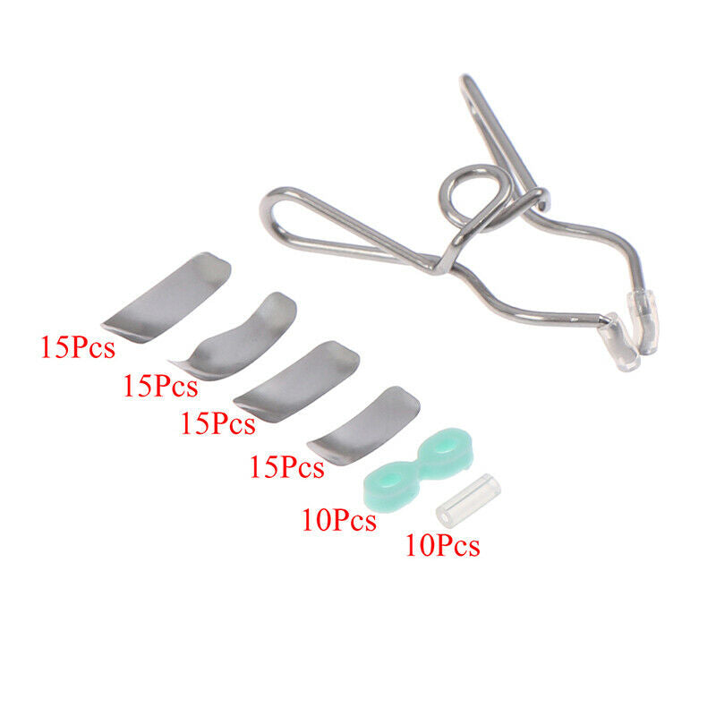 60Pcs Dental Matrix Sectional Contoured Metal Matrices Elastic Wedges SpringSEAU