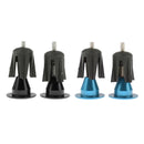 4x Aluminum Bicycle Handlebar Grips Handle Bar Cap End Plugs Black+Blue