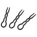 1 Set (3 pieces) Magic Plastic U Shaped Hair Needle Hair Braid, Black