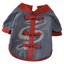 Pet Spring Summer Vest Small Pet Male Dog Traditional Han Style Vest Gray M