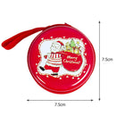Xmas Santa Claus Round Change Coin Purse Candy Gift Storage Bag Cash Box Zipper