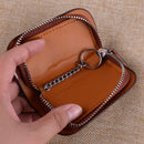 Brown Wood Grain Leather Cover Car Remote Key Fob Case Bag Fit For Chevrolet VW